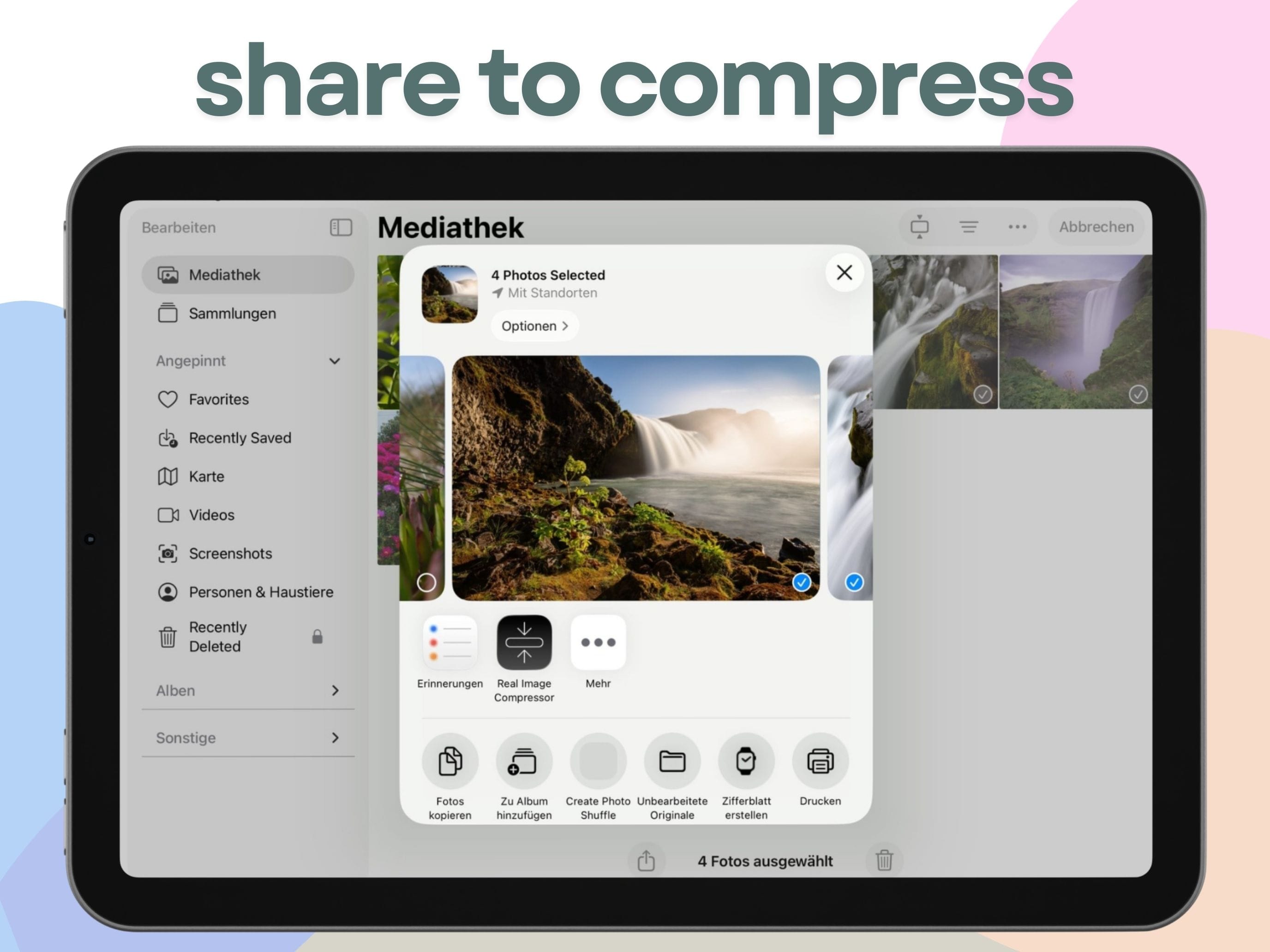 Share Sheet integration for quick compression